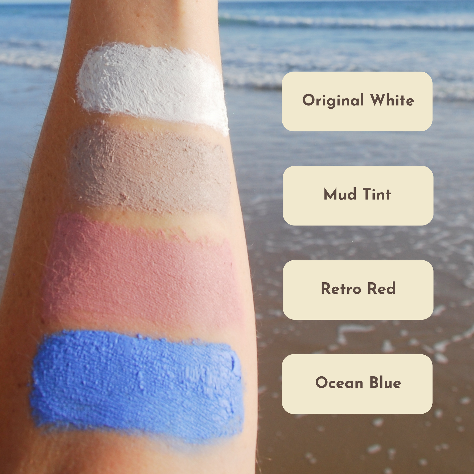 Natural Zinc Oxide sunscreen in white made by Suntribe.