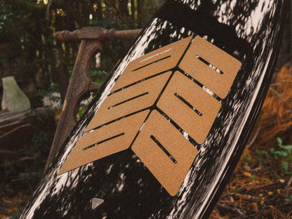 RSPro cork surfboard deck traction - eco-friendly wax alternative.