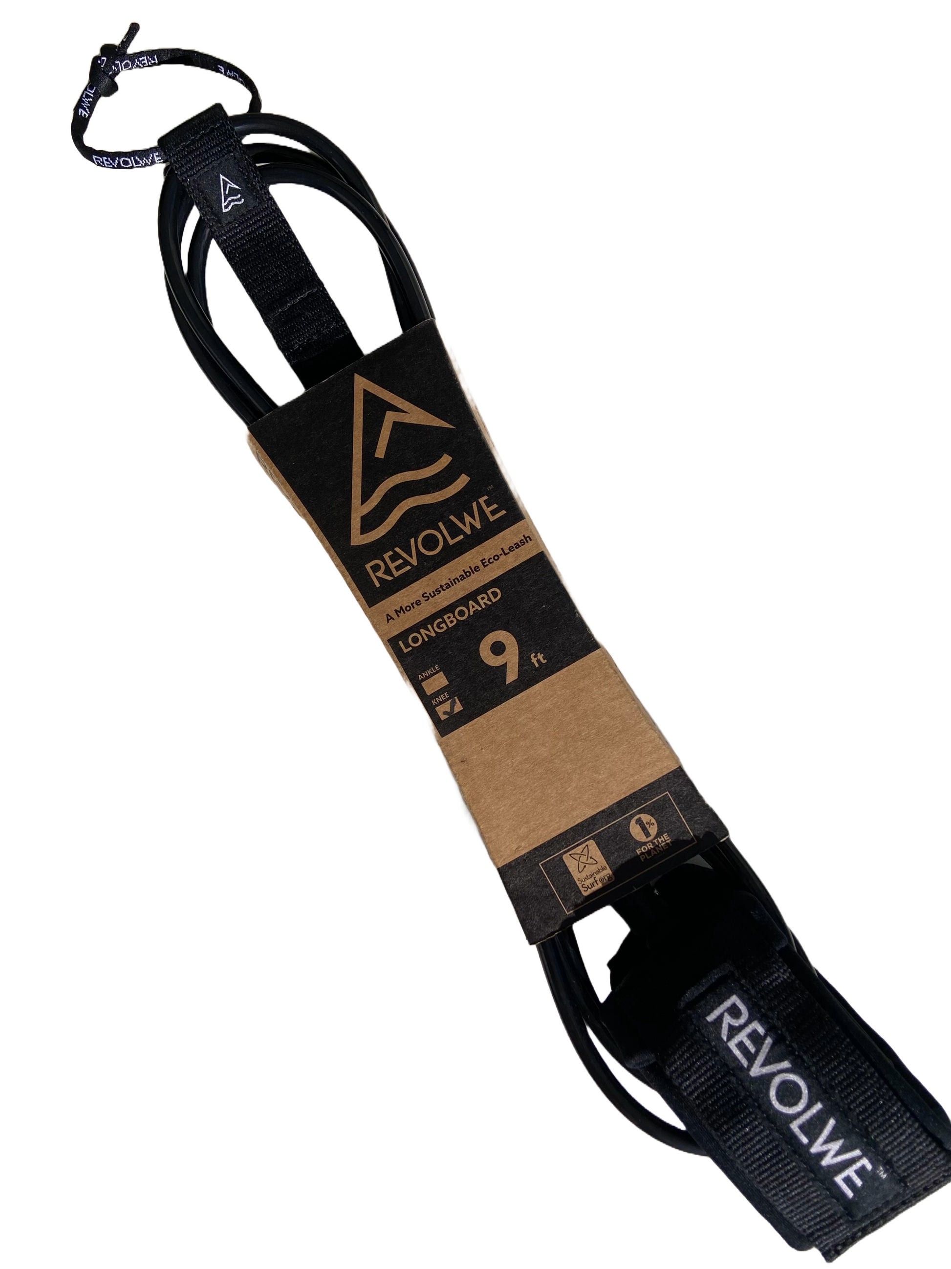 REVOLWE recycled PU surfboard leash with YULEX cuff 9' 